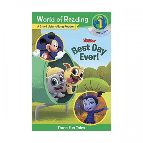 [파본:C급] World of Reading Level 1 : 3-in-1 Listen-Along Reader : Disney Jr.'s Best Day Ever!  (Paperback & CD, 3종 합본)