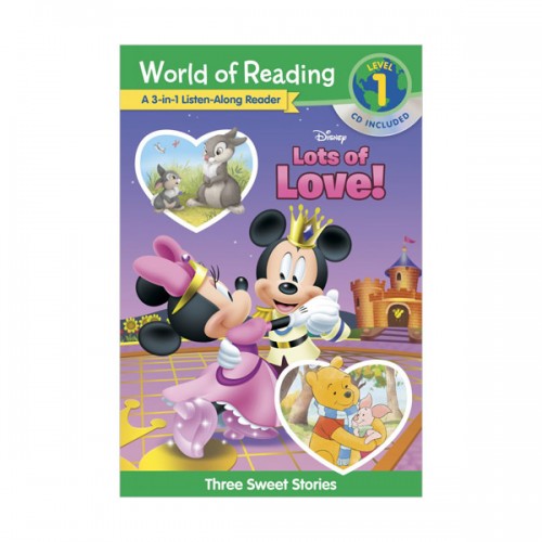 [�ĺ�:B��] World of Reading Level 1 : 3-in-1 Listen-Along Reader : Disney's Lots of Love Collection (Book & CD)
