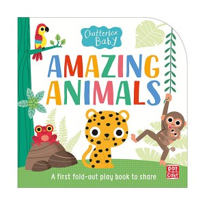 Amazing Animals : Fold-out tummy time book (Board book, )