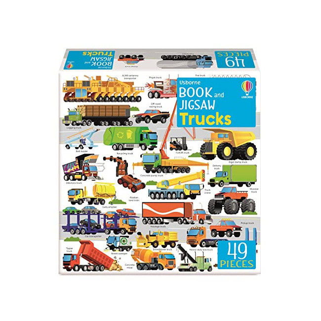 Usborne Book and Jigsaw Trucks 