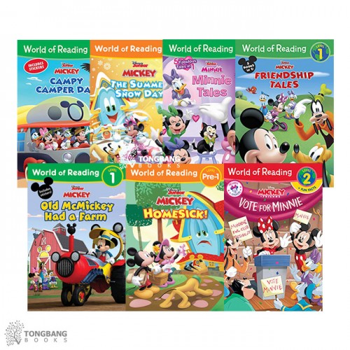 World of Reading Pre1, 1, 2단계 : Mickey and Minnie 시리즈 리더스북 5종 세트 (Paperback) (CD없음)