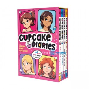Cupcake Diaries the Graphic Novel 4 Books Collection Boxed Set