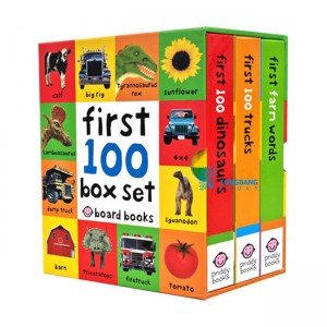 First 100 Box Set: Farm, Dino, Trucks 