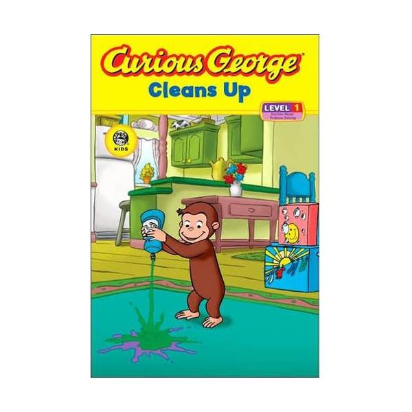 Curious George Early Reader Level 1 : Curious George Cleans Up