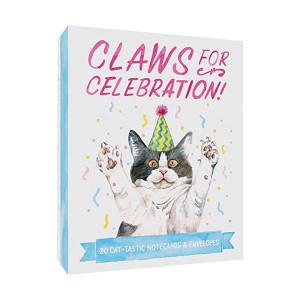 Claws for Celebration Notecards : 20 Cat-Tastic Notecards & Envelopes 
