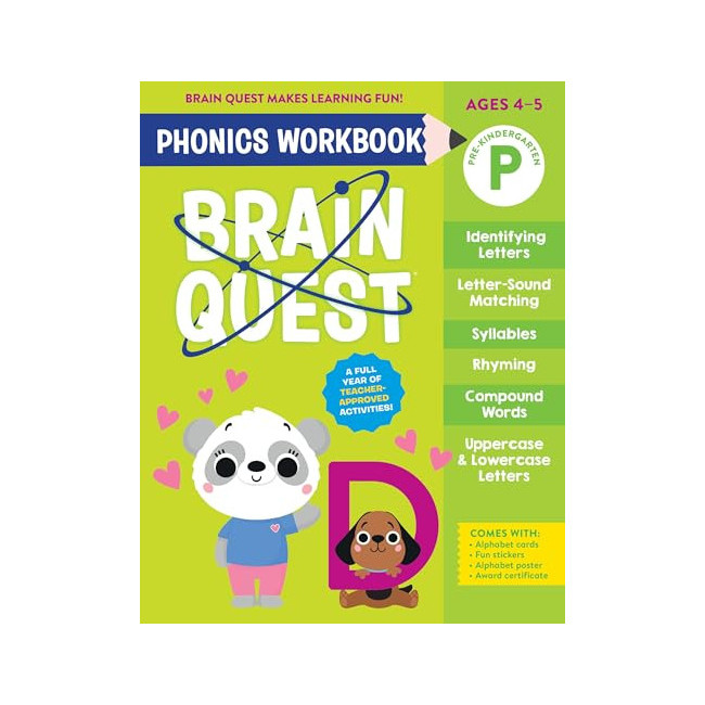 Brain Quest Phonics Workbook: Pre-Kindergarten